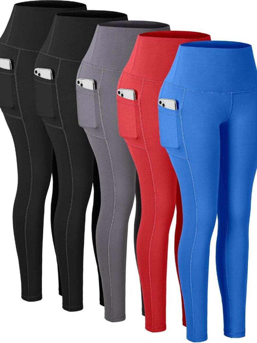 High Waisted Tummy Control Leggings with Pockets for Women, Yoga & Workout Pants